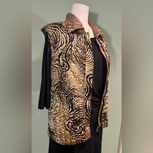 Reversible Animal Print lightweight fashion vest size XL